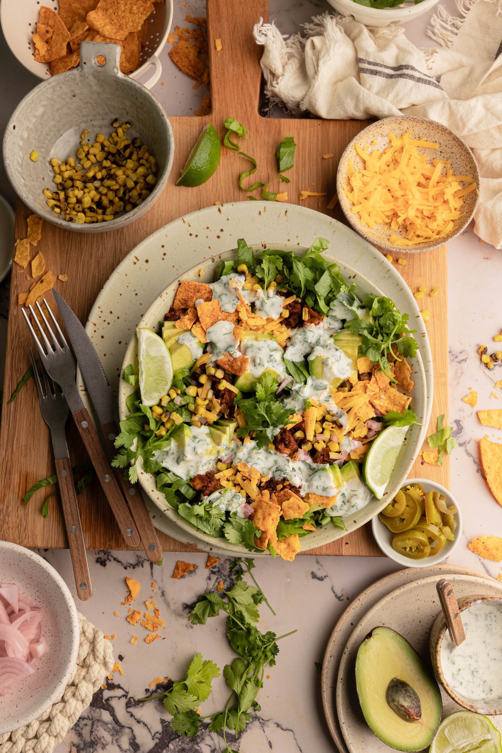 This Vegetarian Taco Salad is the Ultimate Loaded Salad