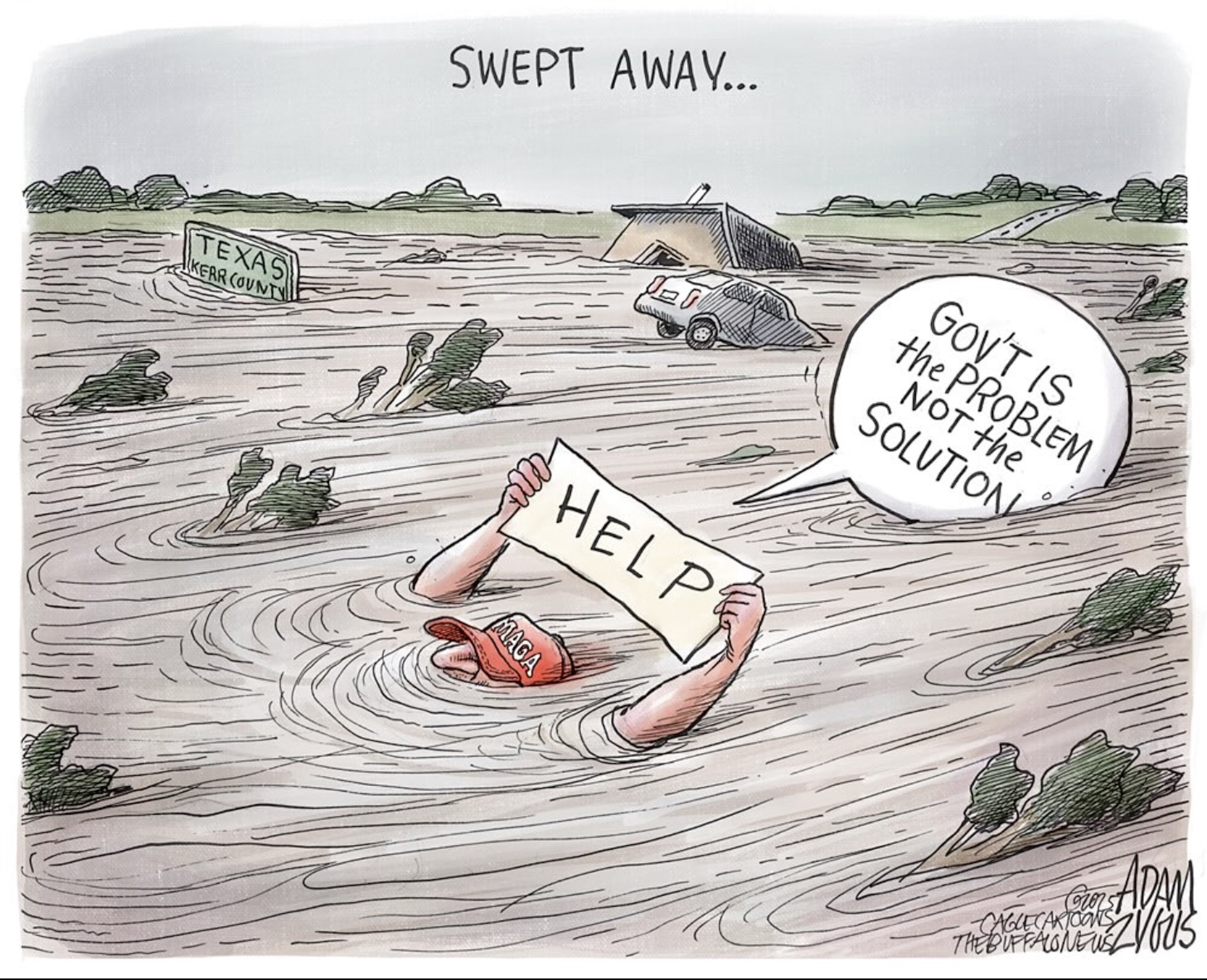 Buffalo Museum Cancels Event After Backlash Against Texas Flood Cartoon 
