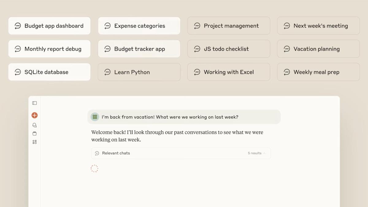 Claude can now reference past chats, if you want it to