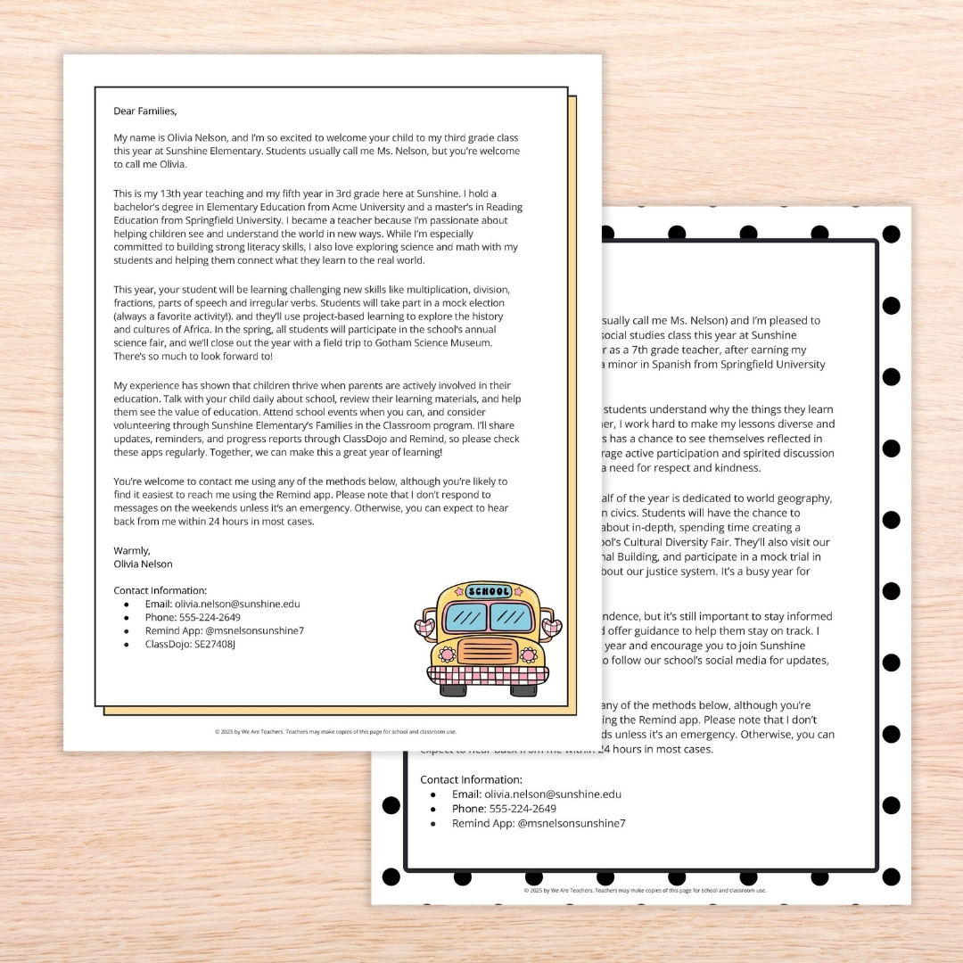 Teacher Introduction Letter to Parents Examples and Templates