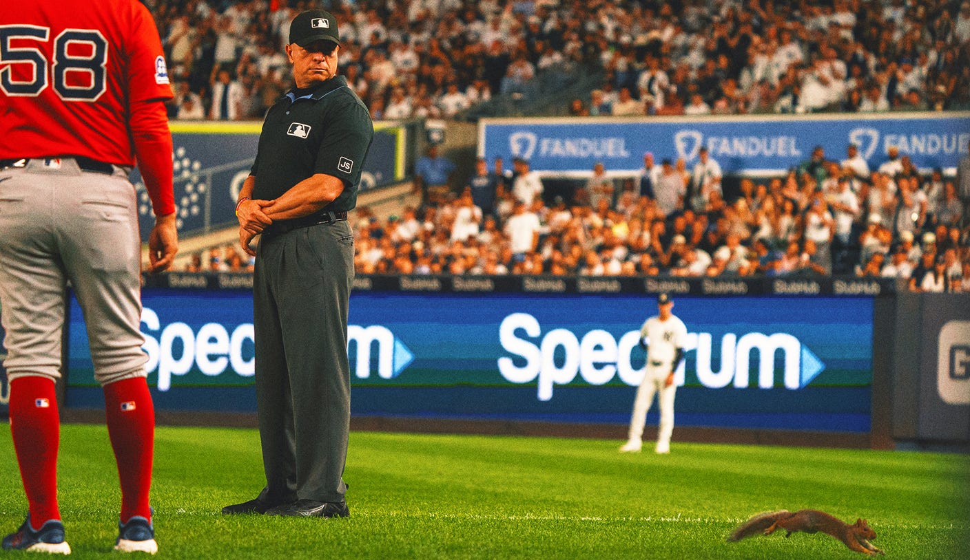 A Squirrel Interrupts Rivalry Between Red Sox and Yankees in the 4th inning