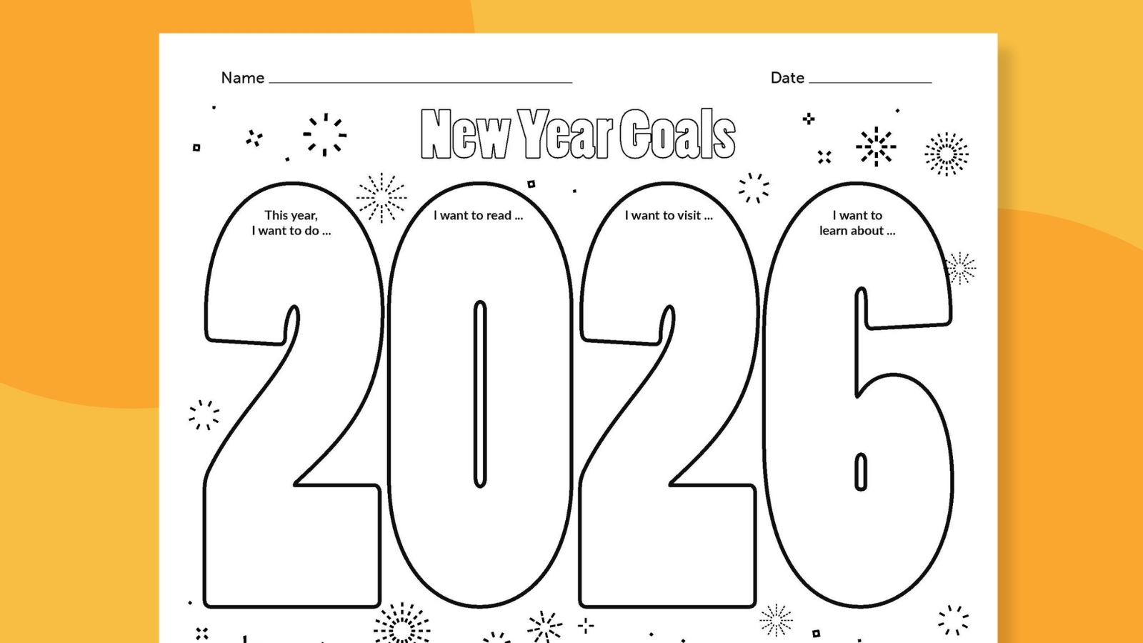 2026 New Year Goals Template: Free Goal Tracker