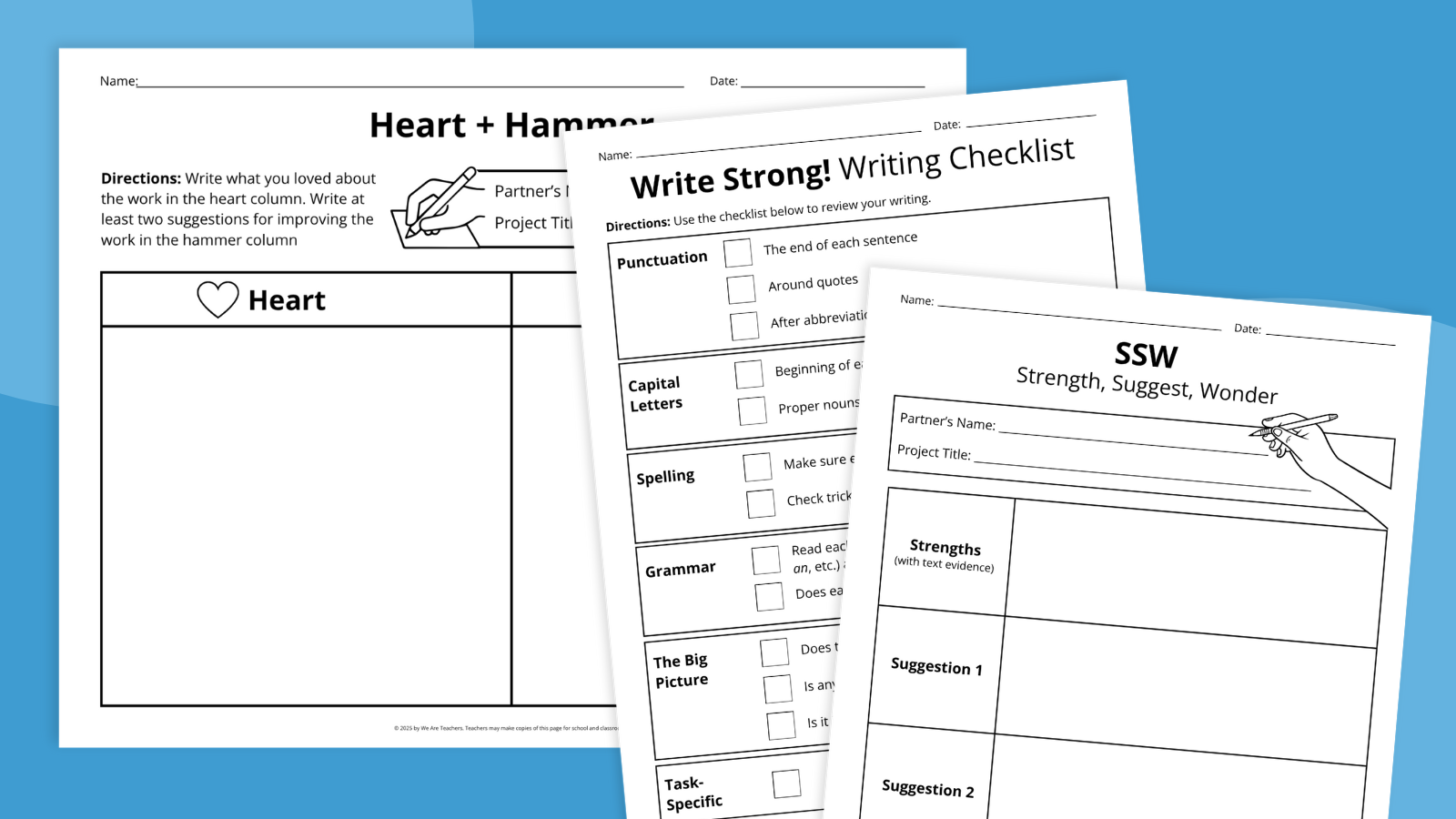 Peer-Editing Checklists Downloadable
