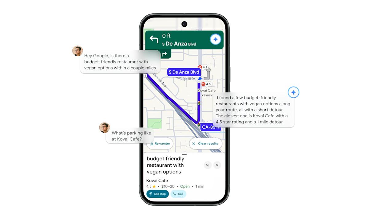 Google Maps’ Gemini integration will make hands-free navigation more conversational