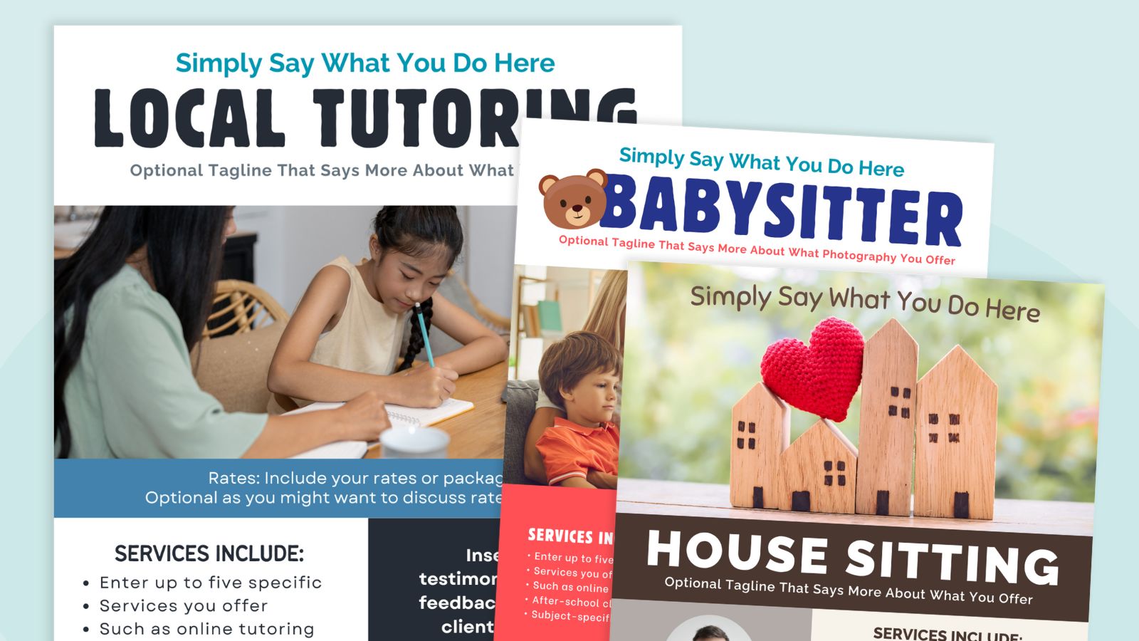 Tutoring and Other Teacher Side Hustle Flyer Templates