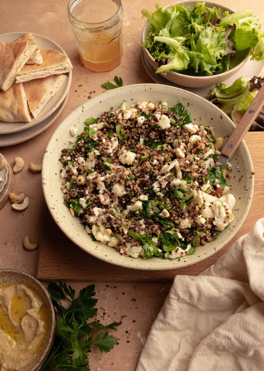 Roasted Cauliflower Quinoa Salad with Citrus-Honey Vinaigrette