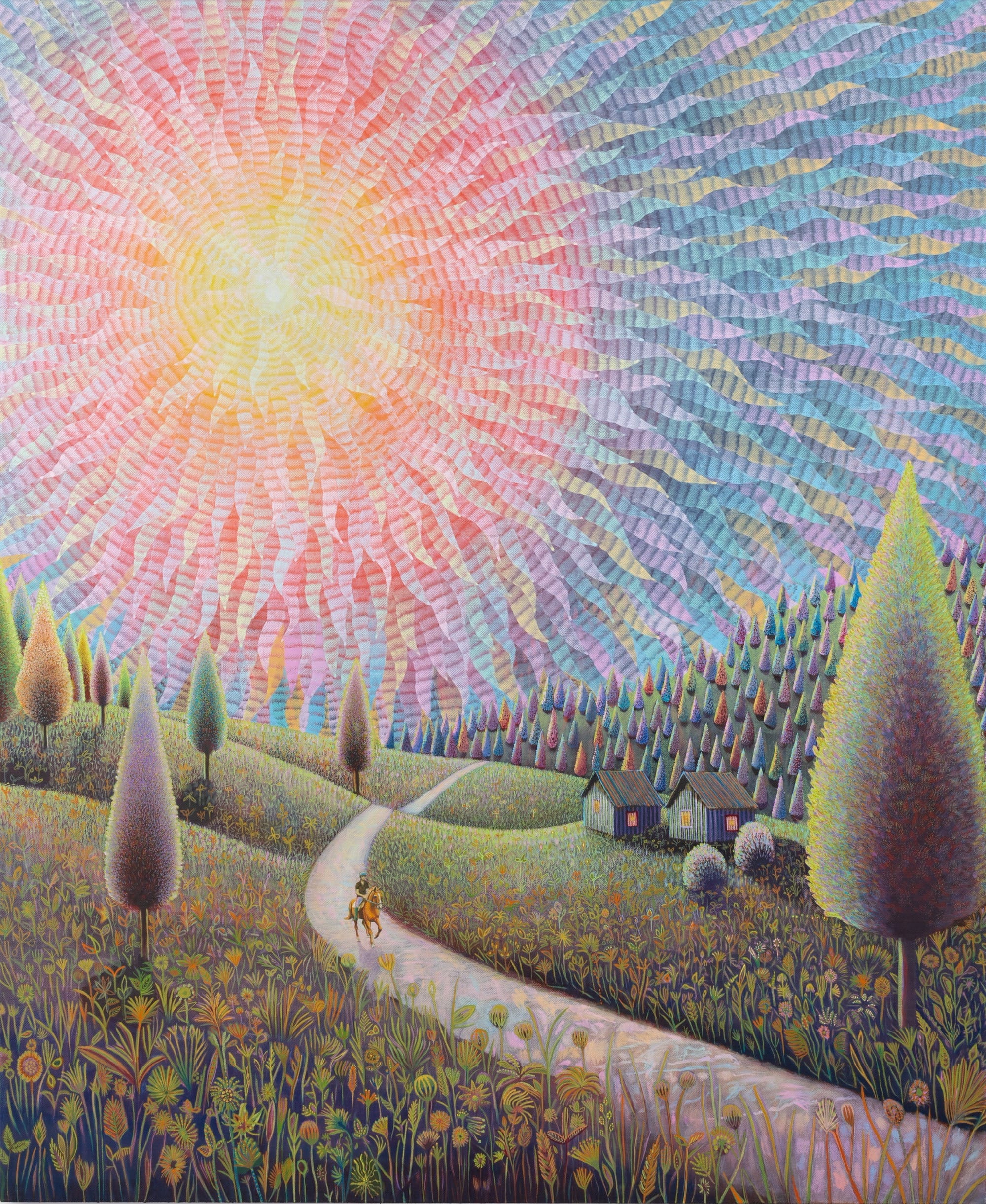 Pastoral Landscapes Brim with Patterns in Luminous Paintings by David Brian Smith — Colossal