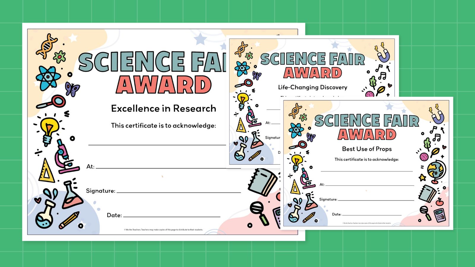 Science Fair Certificates for Kids (Free Printables)